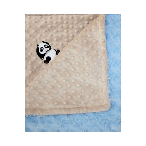 Lil Cub Hub Minky Baby Boy Blanket With Embroidered Panda