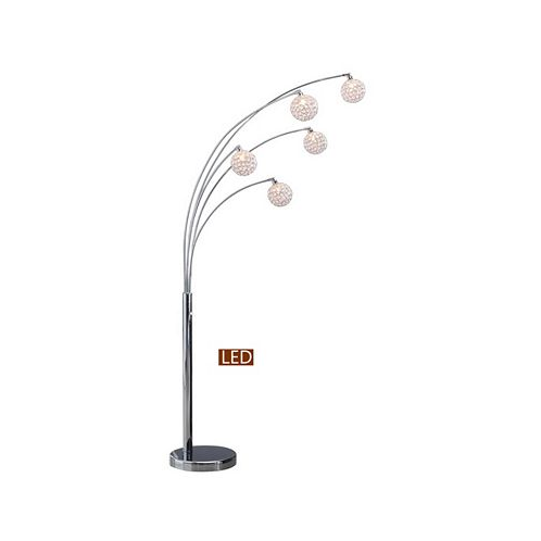 Artiva USA Manhattan Quan 84 5-Arch Crystal Ball LED Floor Lamp with Dimmer