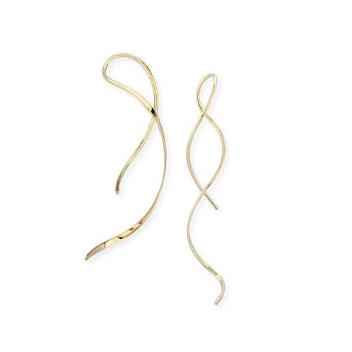 Macys Freeform Swirl Threader Earrings Set in 14k Gold