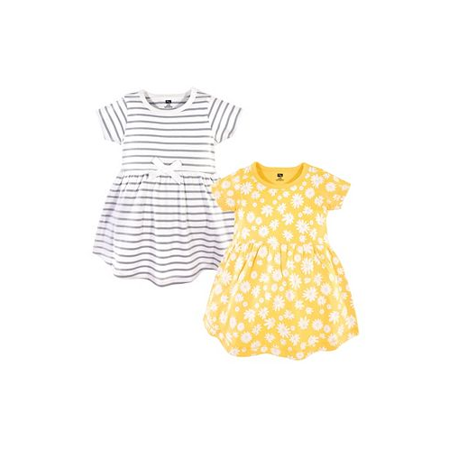 Hudson Baby Toddler Girls Cotton Short-Sleeve Dresses 2pk Yellow Daisy