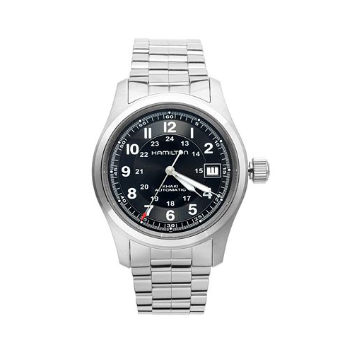 Hamilton Watch Mens Swiss Automatic Khaki Field Stainless Steel Bracelet 38mm H70455133