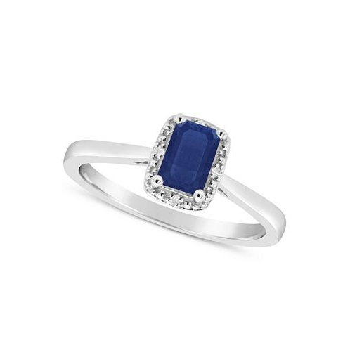 Macys Sapphire (5/8 ct. t.w.) and Diamond Accent Ring in Sterling Silver (Also in Ruby)