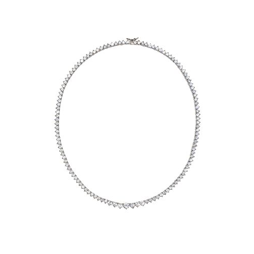 Macys Cubic Zirconia Graduated Tennis 16 Collar Necklace in Sterling Silver
