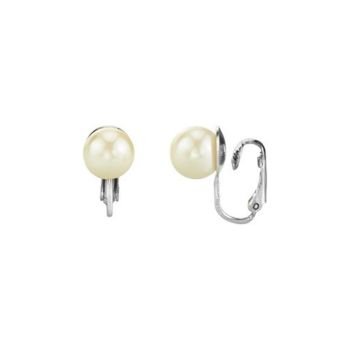 2028 Silver Tone Imitation Pearl Clip Earrings