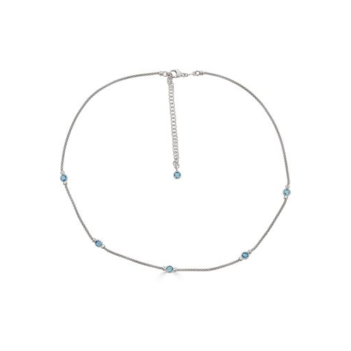 Macys Swiss Blue Topaz Popcorn Link Statement Necklace (1-3/4 ct. t.w.) in Sterling Silver 18 + 2 extender