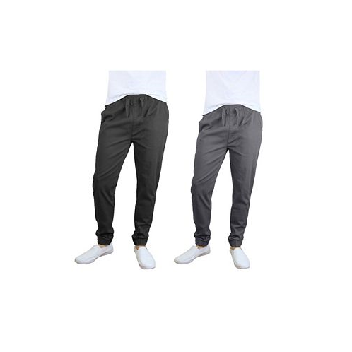 Galaxy By Harvic Mens Basic Stretch Twill Joggers Pack of 2