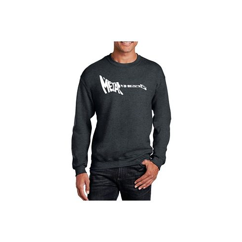 LA Pop Art Mens Word Art Metal Head Crewneck Sweatshirt