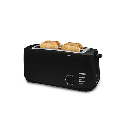Elite Gourmet 4-Slice Long Slot Toaster 6 Toast Settings Slide Out Crumb Tray Extra Wide 1.5 Slots for Bagels