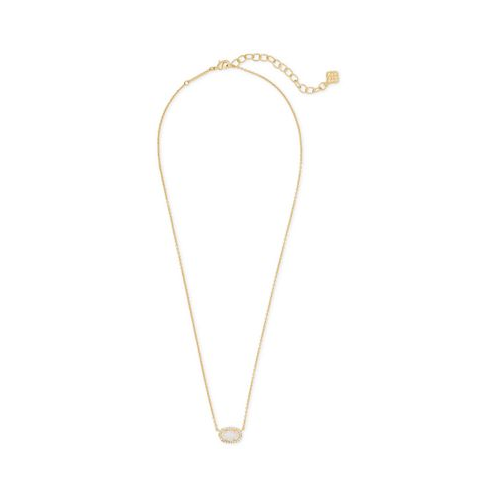 Kendra Scott 14k Gold-Plated Cubic Zirconia & Mother-of-Pearl Mini Pendant Necklace 15 + 2 extender