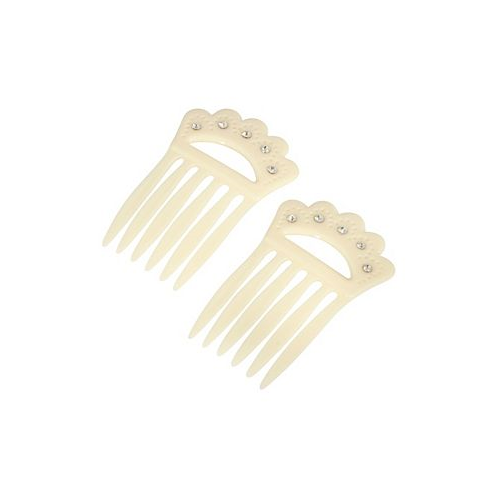 2028 Womens Plastic with Clear Crystal Double Hair Comb