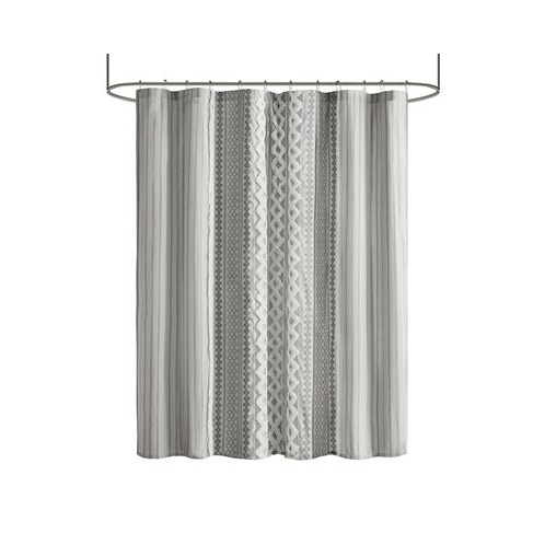 INK+IVY Imani Stripe Cotton Chenille Shower Curtain 72 x 72