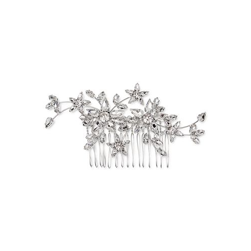 I.N.C. International Concepts Silver-Tone Crystal Flower Sprig Hair Comb