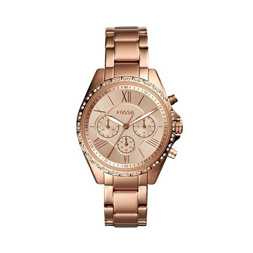 Fossil Womens Modern Courier Chronograph Rose Gold Stainless Steel Watch 40mm