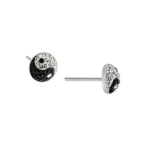 Giani Bernini Crystal Yin Yang Stud Earrings in Sterling Silver