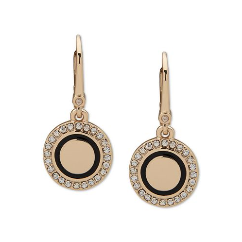 DKNY Gold-Tone Pave & Colored Circle Drop Earrings
