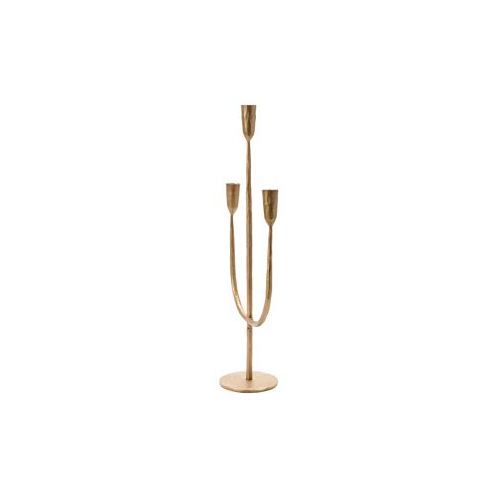 CREATIVE CO-OP INC Hand-Forged Metal Candelabra Antique-like Brass Finish