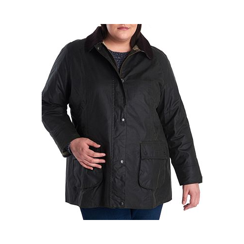 Barbour Womens Plus Size Classic Beadnell Waxed Cotton Raincoat