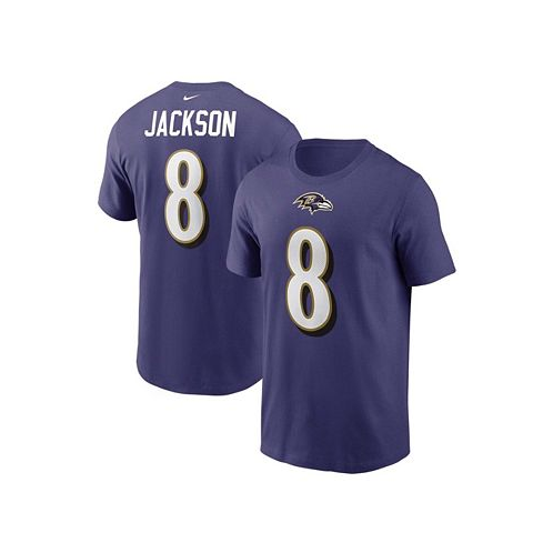 Nike Mens Lamar Jackson Purple Baltimore Ravens Name and Number T-shirt