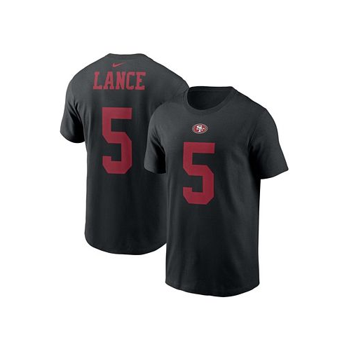 Nike Mens Trey Lance Black San Francisco 49ers 2021 NFL Draft First Round Pick Player Name Number T-shirt