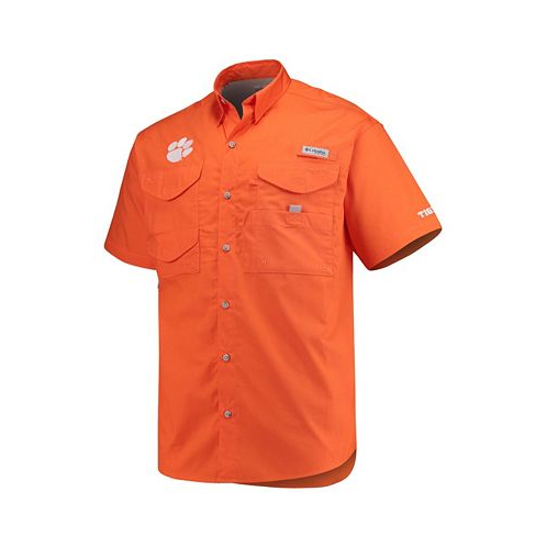 Columbia Mens Orange Clemson Tigers Bonehead Short Sleeve Shirt