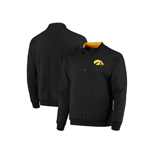 Colosseum Mens Black Iowa Hawkeyes Tortugas Logo Quarter-Zip Jacket
