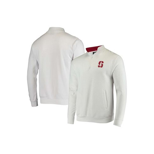 Colosseum Mens White Stanford Cardinal Tortugas Logo Quarter-Zip Jacket