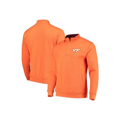 Colosseum Mens Orange Virginia Tech Hokies Tortugas Logo Quarter-Zip Jacket