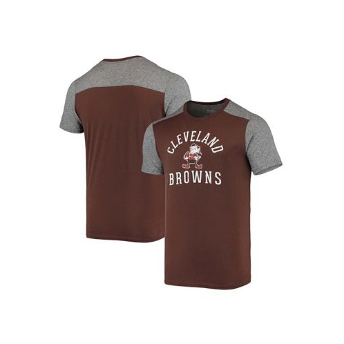 Majestic Mens Brown Heathered Gray Cleveland Browns Gridiron Classics Field Goal Slub T-shirt