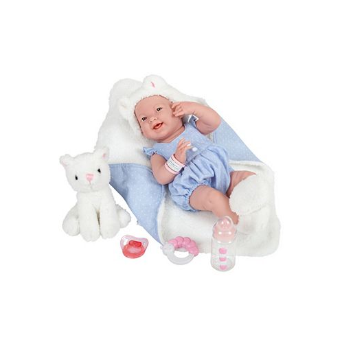 JC TOYS La Newborn 15 Real Girl Baby Doll with Pet Cat Set 10 Pieces