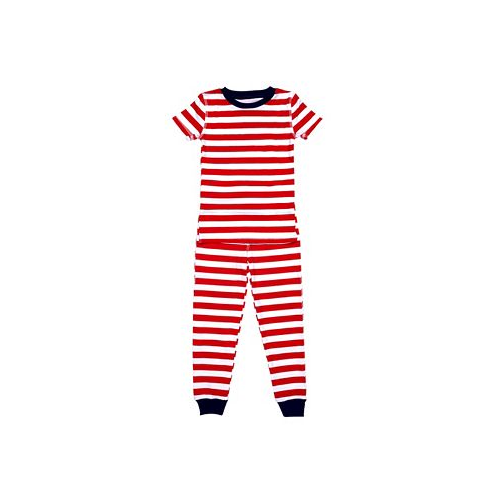 Pajamas for Peace Love Stripe Little Boys and Girls 2-Piece Pajama Set