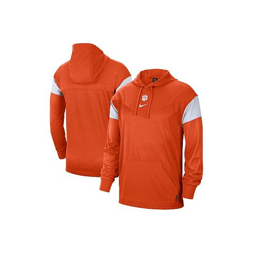 Nike Mens Orange Clemson Tigers Sideline Jersey Pullover Hoodie
