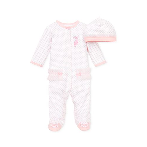 Little Me Baby Girls Ballerina Coverall with Matching Hat 2 Piece Set