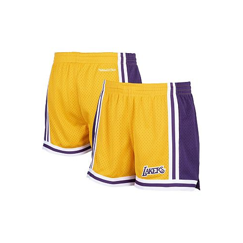 Mitchell & Ness Womens Gold-Tone Los Angeles Lakers Jump Shot Shorts
