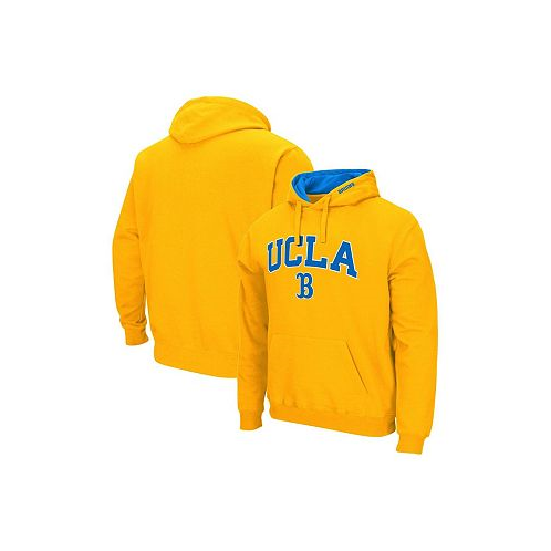 Colosseum Mens Gold UCLA Bruins Arch and Logo 3.0 Pullover Hoodie