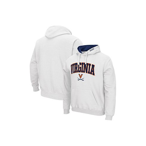Colosseum Mens White Virginia Cavaliers Arch and Logo 3.0 Pullover Hoodie