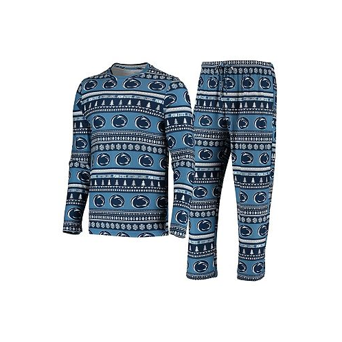 Concepts Sport Mens Navy Penn State Nittany Lions Ugly Sweater Knit Long Sleeve Top and Pant Set