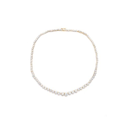 Macys Graduated Cubic Zirconia Tennis Necklace In Silver Plate or Gold Plate