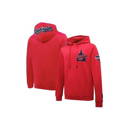 Pro Standard Mens Red Washington Nationals Logo Pullover Hoodie