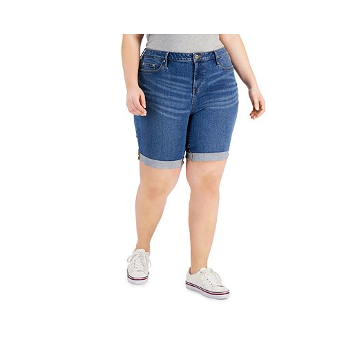 Tommy Hilfiger TH Flex Plus Size Cuffed Denim Shorts