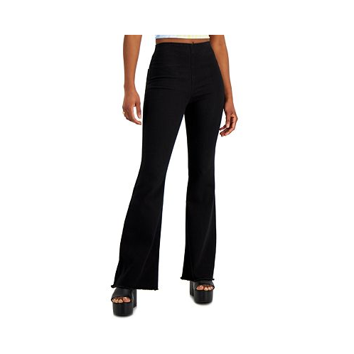Tinseltown Juniors High Rise Pull-On Flare-Leg Jeans