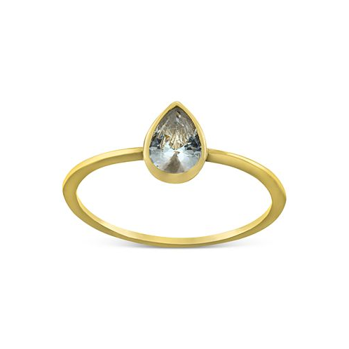 Giani Bernini Cubic Zirconia Pear Bezel Ring in 18k Gold-Plated Sterling Silver