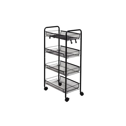 Honey Can Do Metal Rolling 4 Tier Cart with Trays