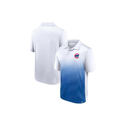 Fanatics Mens White Royal Chicago Cubs Iconic Parameter Sublimated Polo Shirt