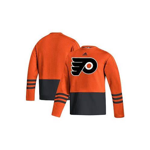 Adidas Mens Orange Philadelphia Flyers Logo AEROREADY Pullover Sweater