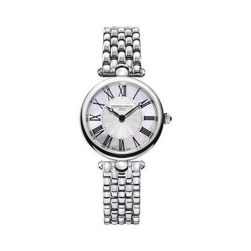 Frederique Constant Womens Swiss Art Deco Stainless Steel Bracelet Watch 30mm