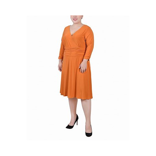 NY Collection Plus Size Ruched A-Line Dress