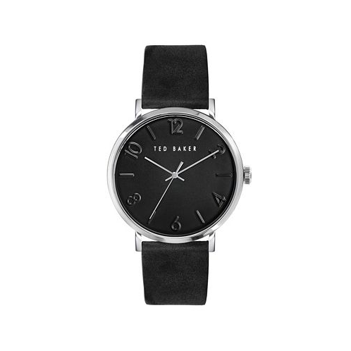 Ted Baker Mens Phylipa Black Leather Strap Watch 43mm