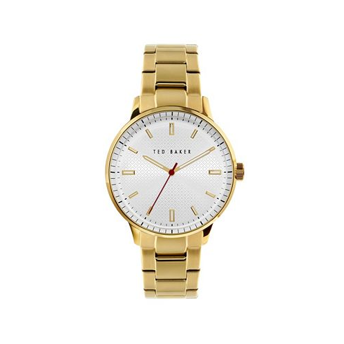 Ted Baker Mens Cosmop Gold-Tone Stainless Steel Bracelet Watch 42mm