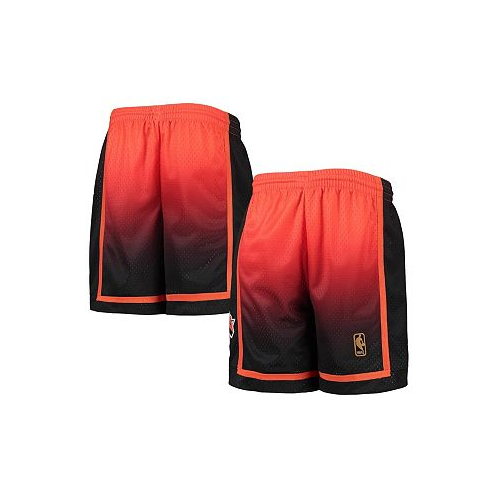 Mitchell & Ness Big Boys Orange Black New York Knicks 1996/97 Hardwood Classics Fadeaway Reload 3.0 Swingman Shorts