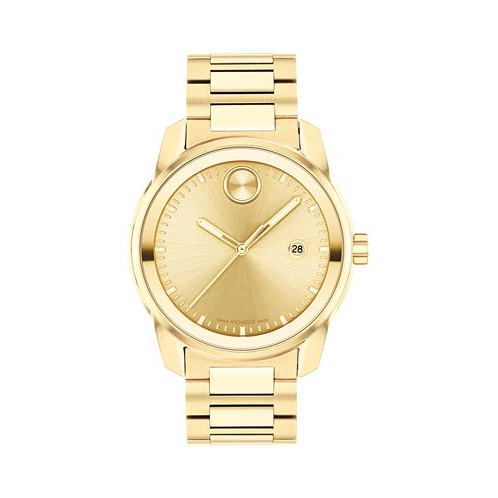Movado Mens Swiss Bold Verso Gold Ion-Plated Steel Bracelet Watch 42mm